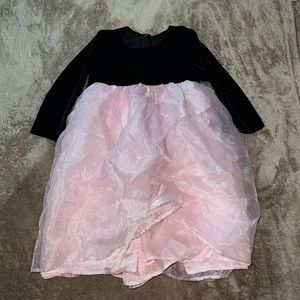 Vintage C.C. Couture Black Velvet Pink Puffy Skirt Formal Dress Size 2T